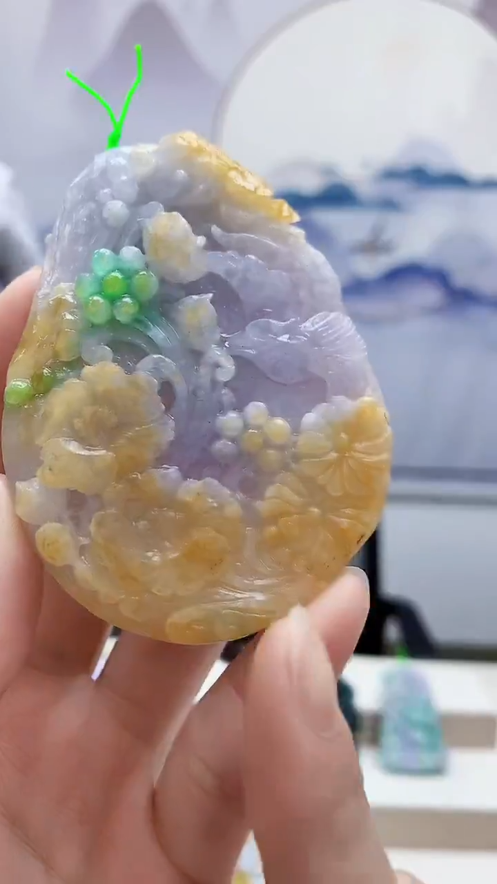 未镶嵌定制翡翠5176ry-毛货挂件35