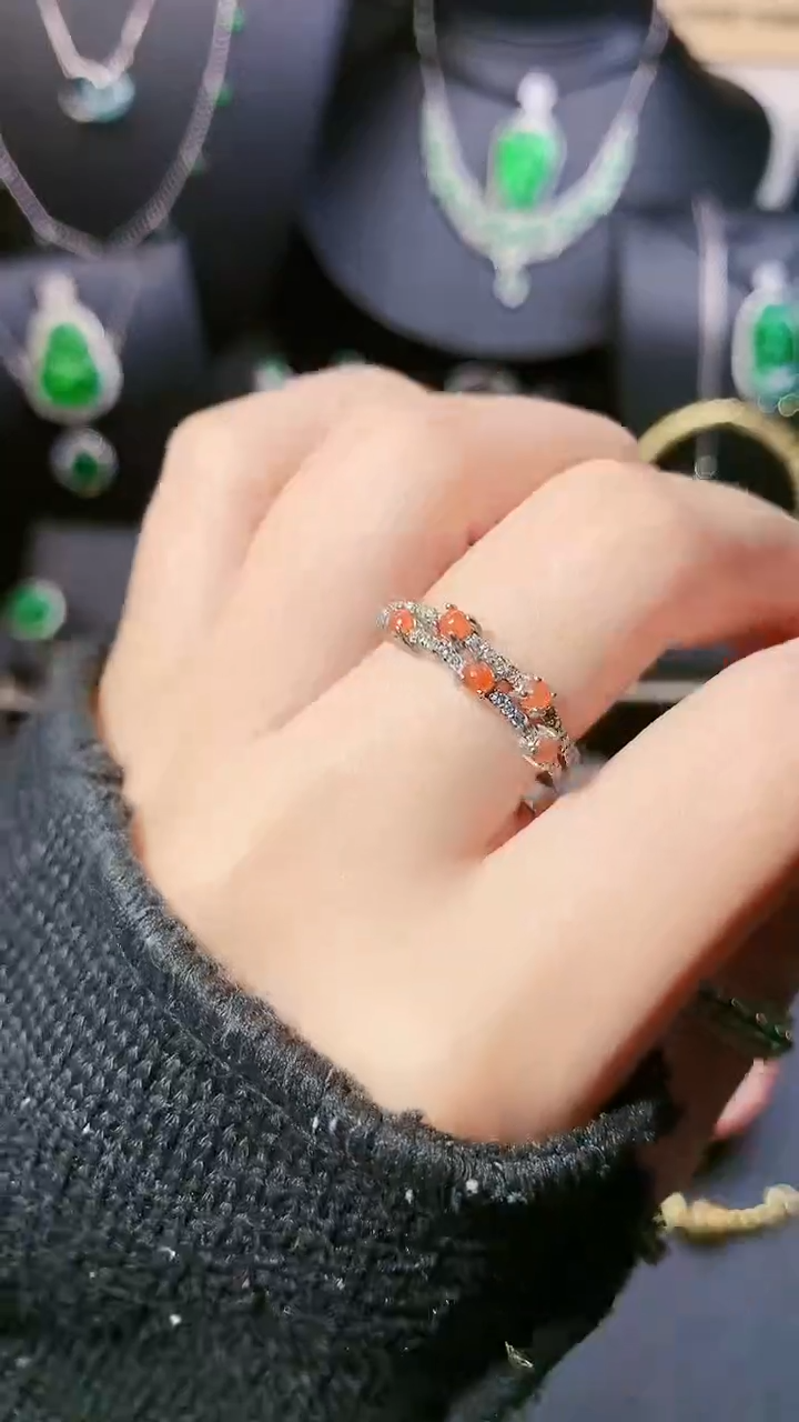 【闪购商品】翡翠戒指银S925镶嵌戒指
