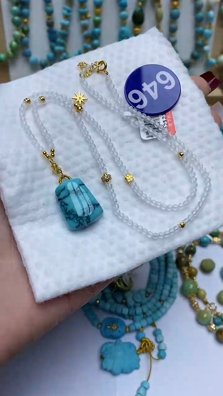 【闪购商品】绿松石项链银S925镶嵌646