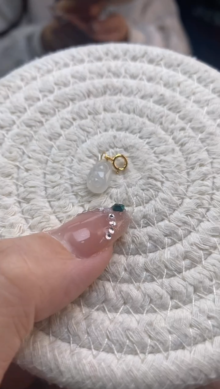 颈饰银S925镶嵌翡翠净货367