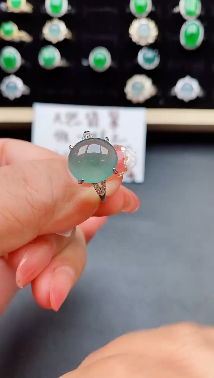 【闪购商品】翡翠戒指银S925镶嵌11111
