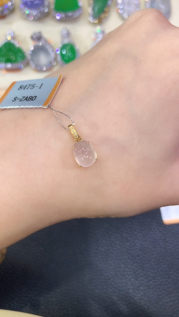 翡翠18K金镶嵌吊坠(不含链)夏日珠宝B1