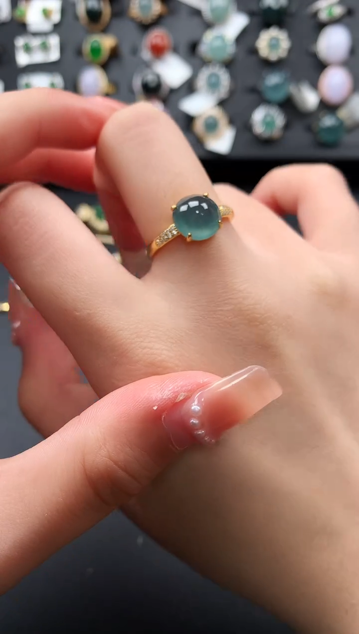 【闪购商品】翡翠戒指银S925镶嵌52141