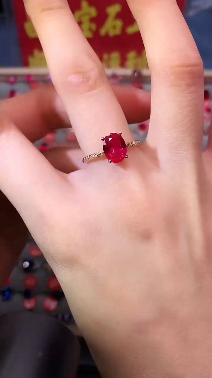 【闪购商品】红宝石戒指银S925镶嵌1111