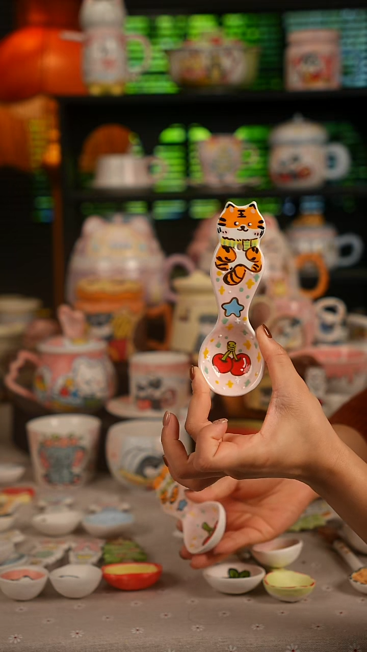 陶瓷无盖款景德镇高温釉下彩纯手绘创意瓷