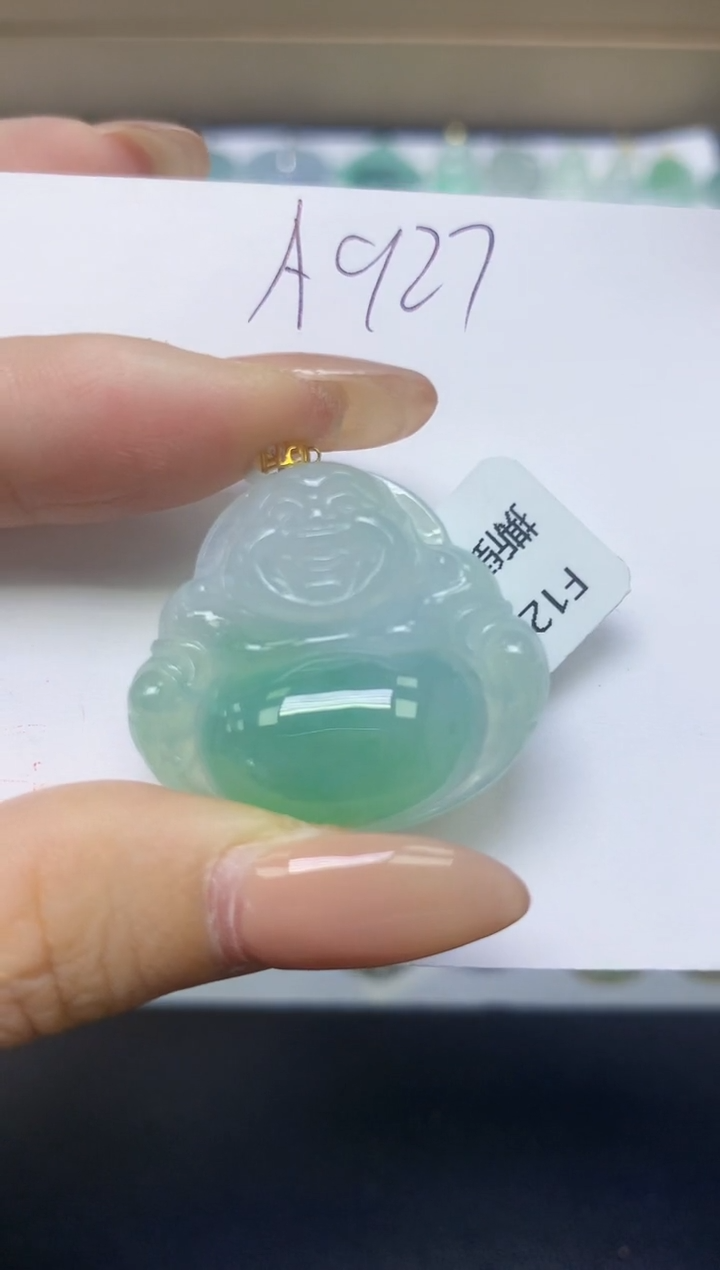 颈饰18K金镶嵌翡翠天然缅甸A货翡翠百元以上9元证书费自理