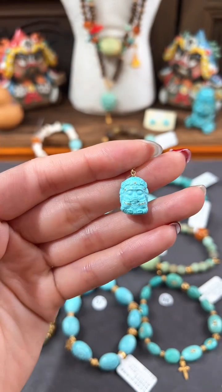 【闪购商品】绿松石提溜18K金镶嵌绿松石提溜