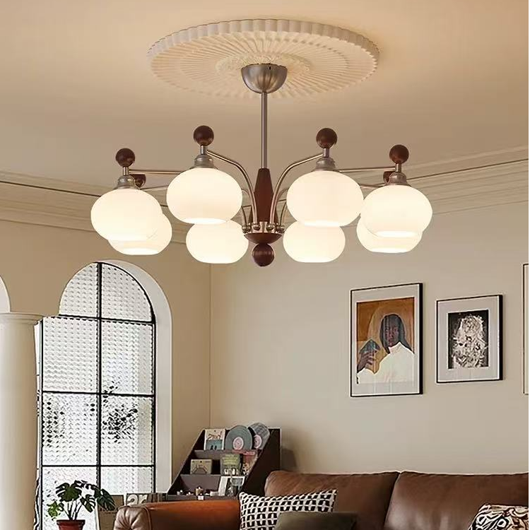 中古风柿子灯大气客厅吊灯主灯法式中古风