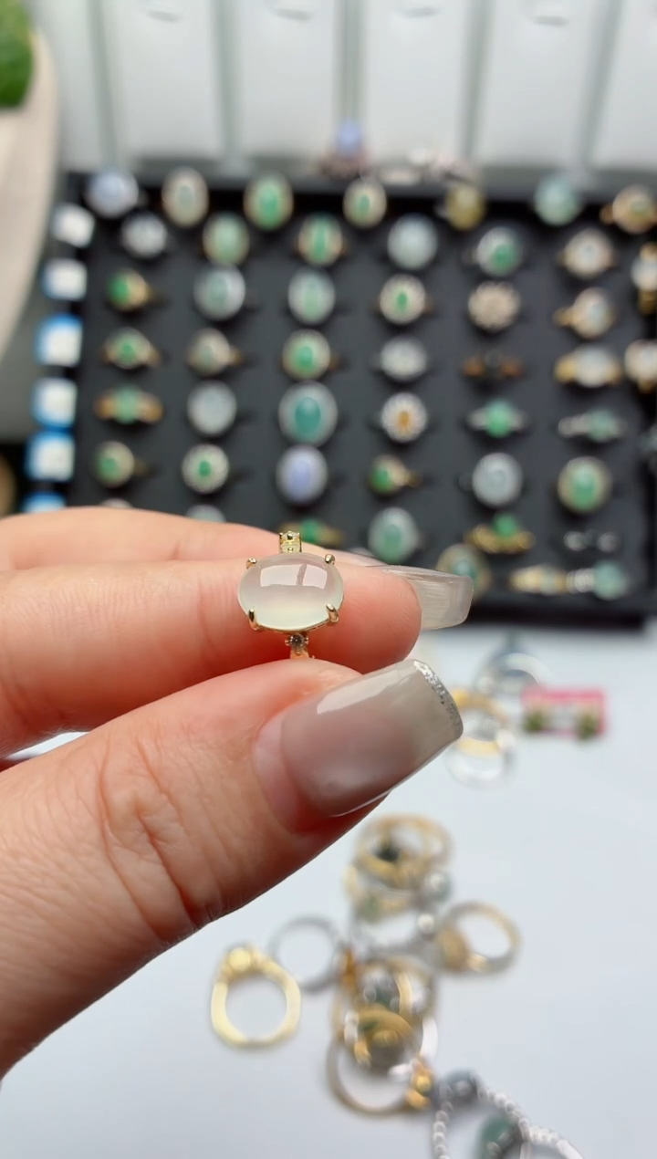 银S925镶嵌戒指翡翠.