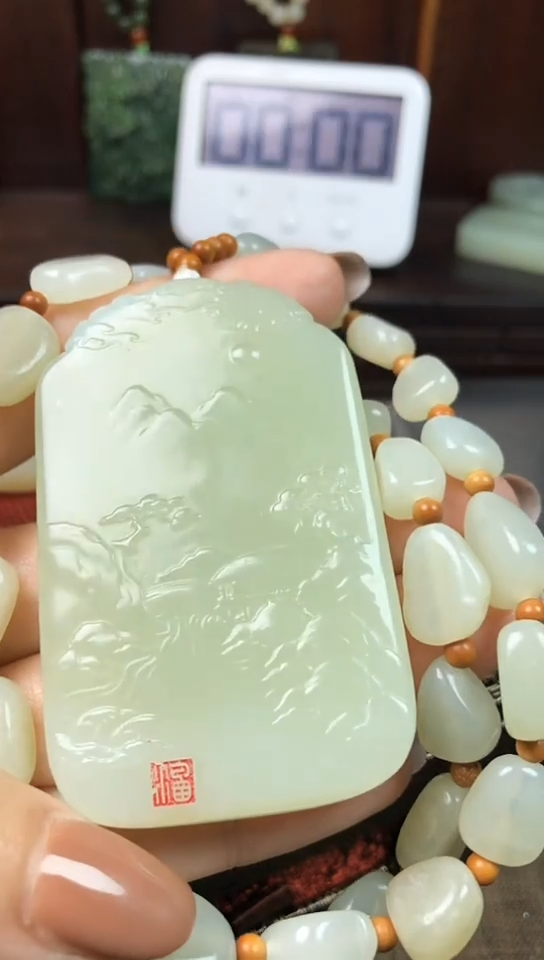 颈饰未镶嵌和田玉风**叶风起落叶