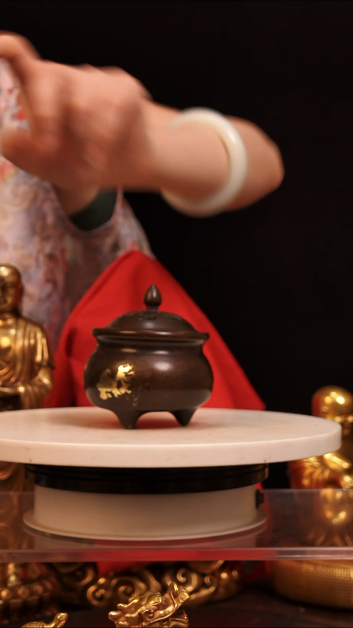 雕塑摆件铜器炉子450克