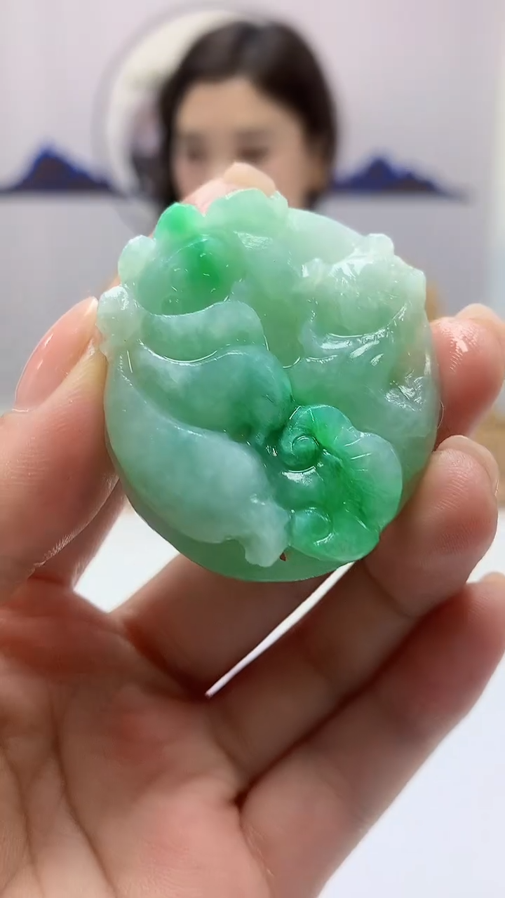 【闪购商品】定制翡翠未镶嵌4829ms-毛货挂件鱼91