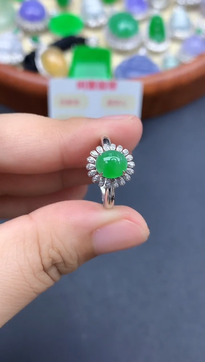 18K金镶嵌戒指翡翠259-中国好珍宝