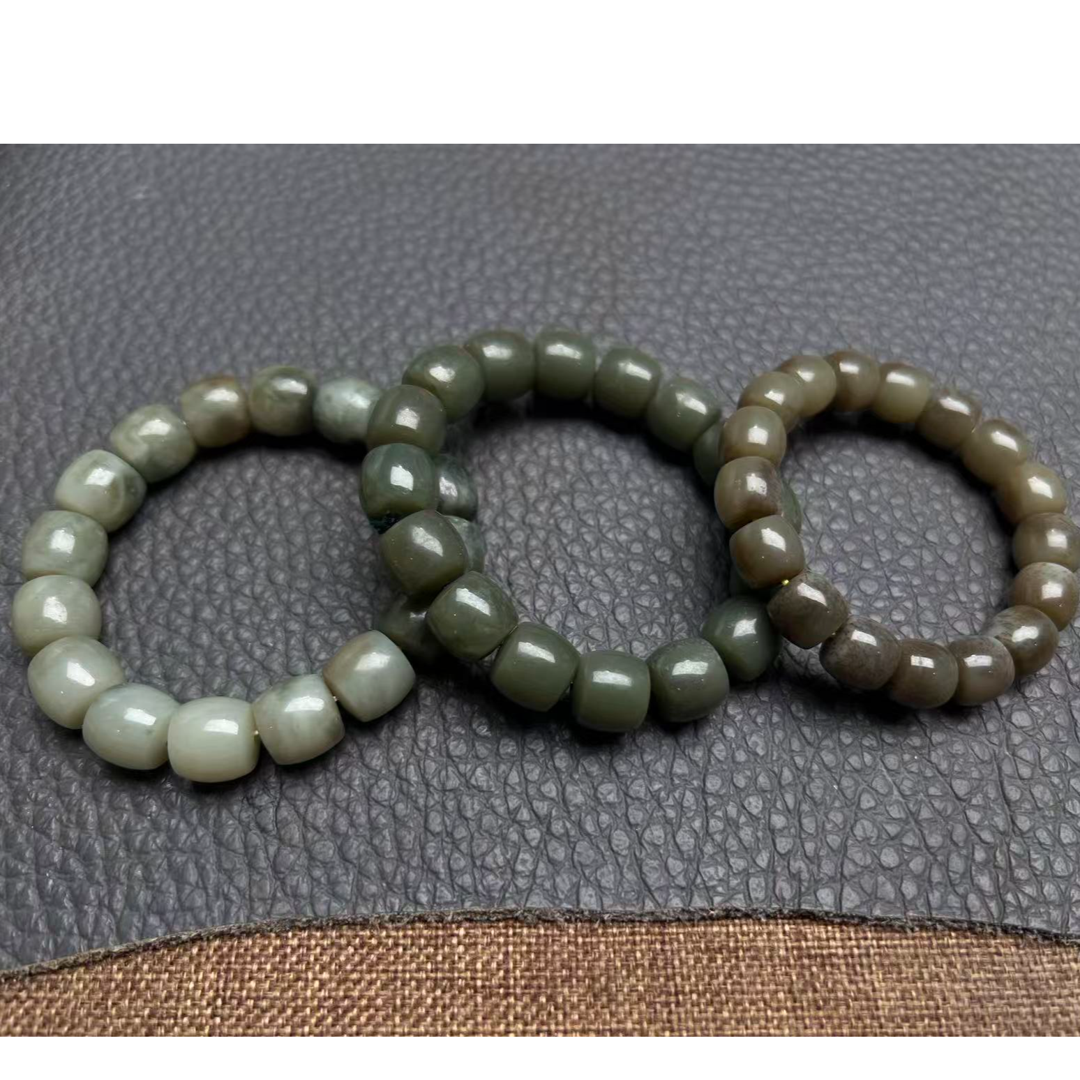 【欣玉推荐】和田玉高货且末直切手串D约14mm