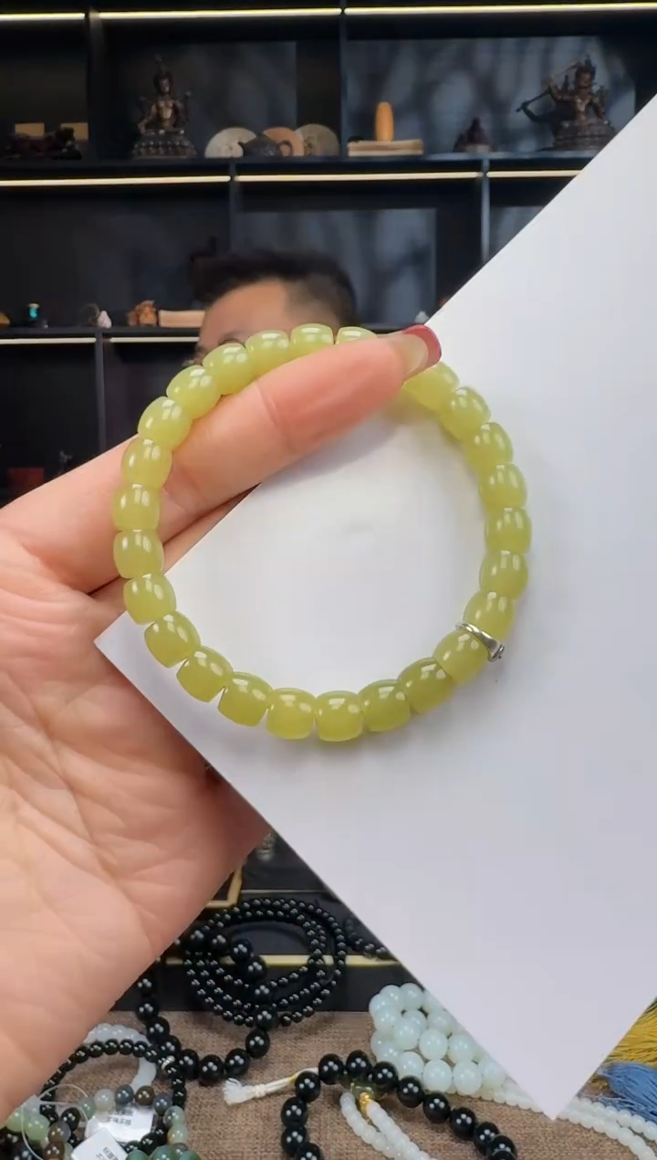 【闪购商品】和田玉1未镶嵌8mm黄口极致手串  多样性