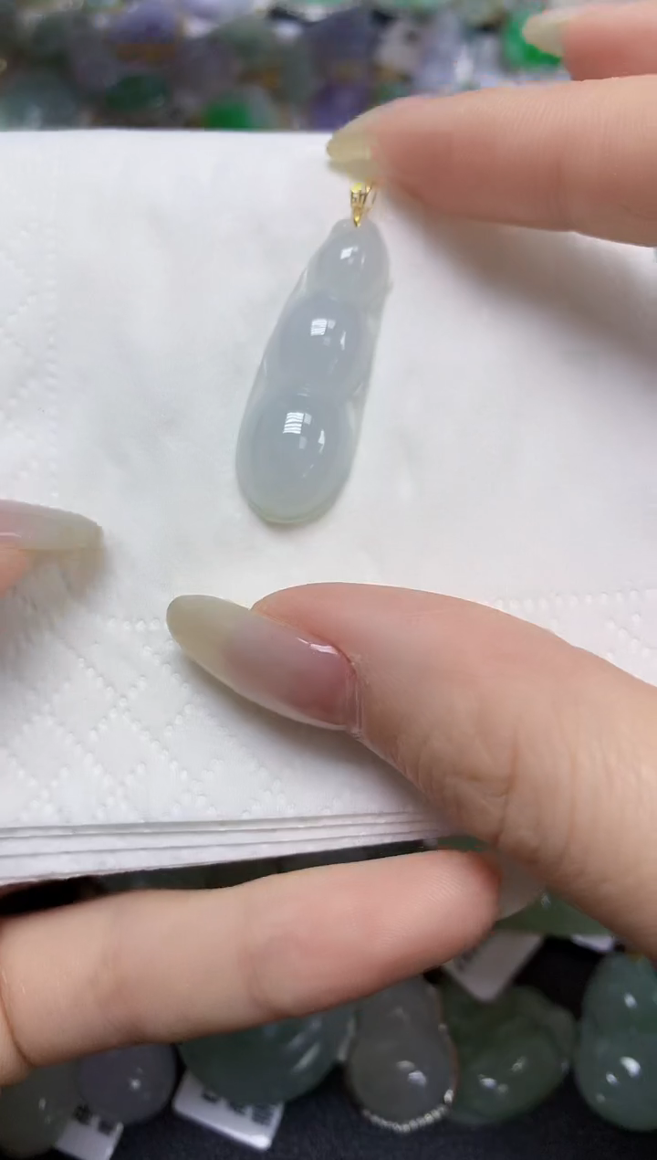 【闪购商品】翡翠18K金镶嵌颈饰天然缅甸翡翠A货