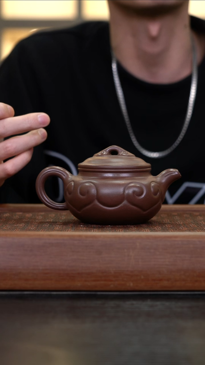 茶壶紫砂仿古如意   230cc   全手工     老紫泥