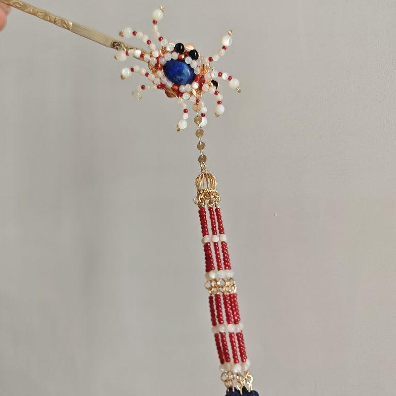 风雪初晴螃蟹发簪手工气质时尚百搭发簪古风汉服配饰