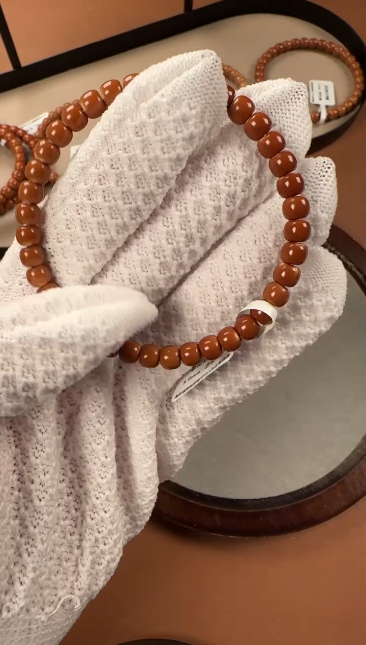 手串橄榄核5.9mm老挝核尖单圈，ss级老挝树王料子，面无白孔道三花