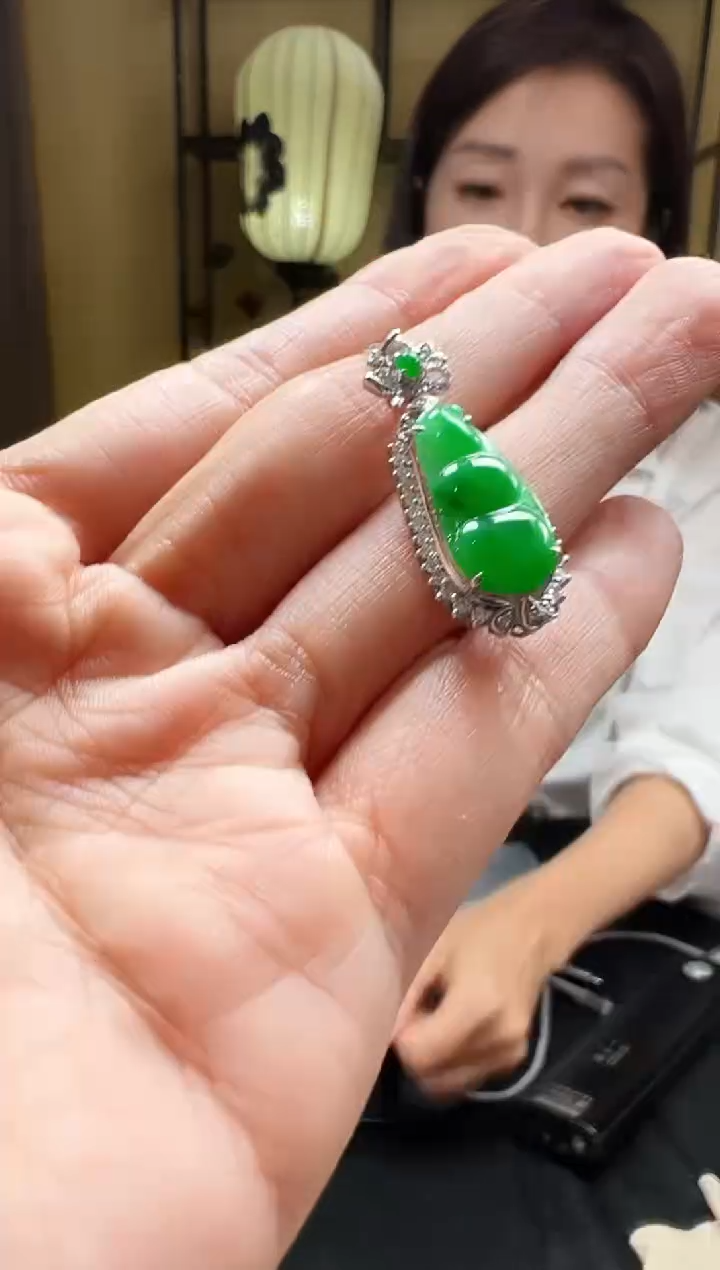 翡翠18K金镶嵌耳饰ZGM0526-32