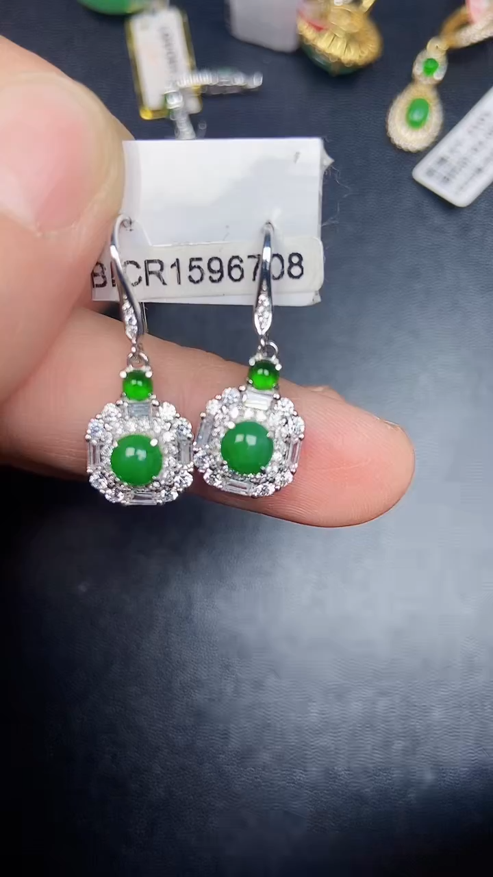 银S925镶嵌戒指翡翠3480