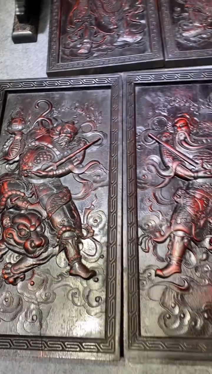 木紫檀拆件雕刻板以直播间实物为准微瑕老物件