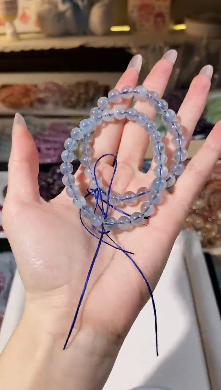 【闪购商品】水晶手串未镶嵌黑爆闪海蓝宝