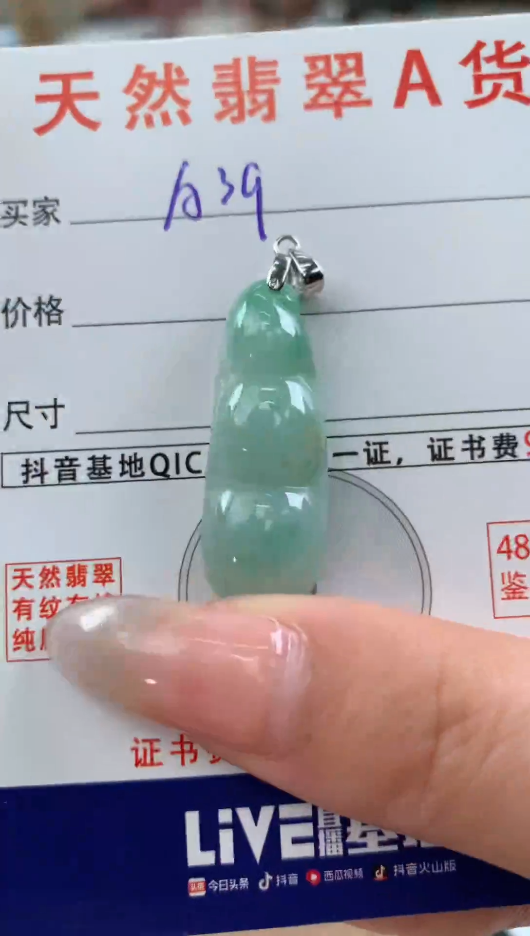 【闪购商品】翡翠颈饰未镶嵌天然A货翡翠挂件