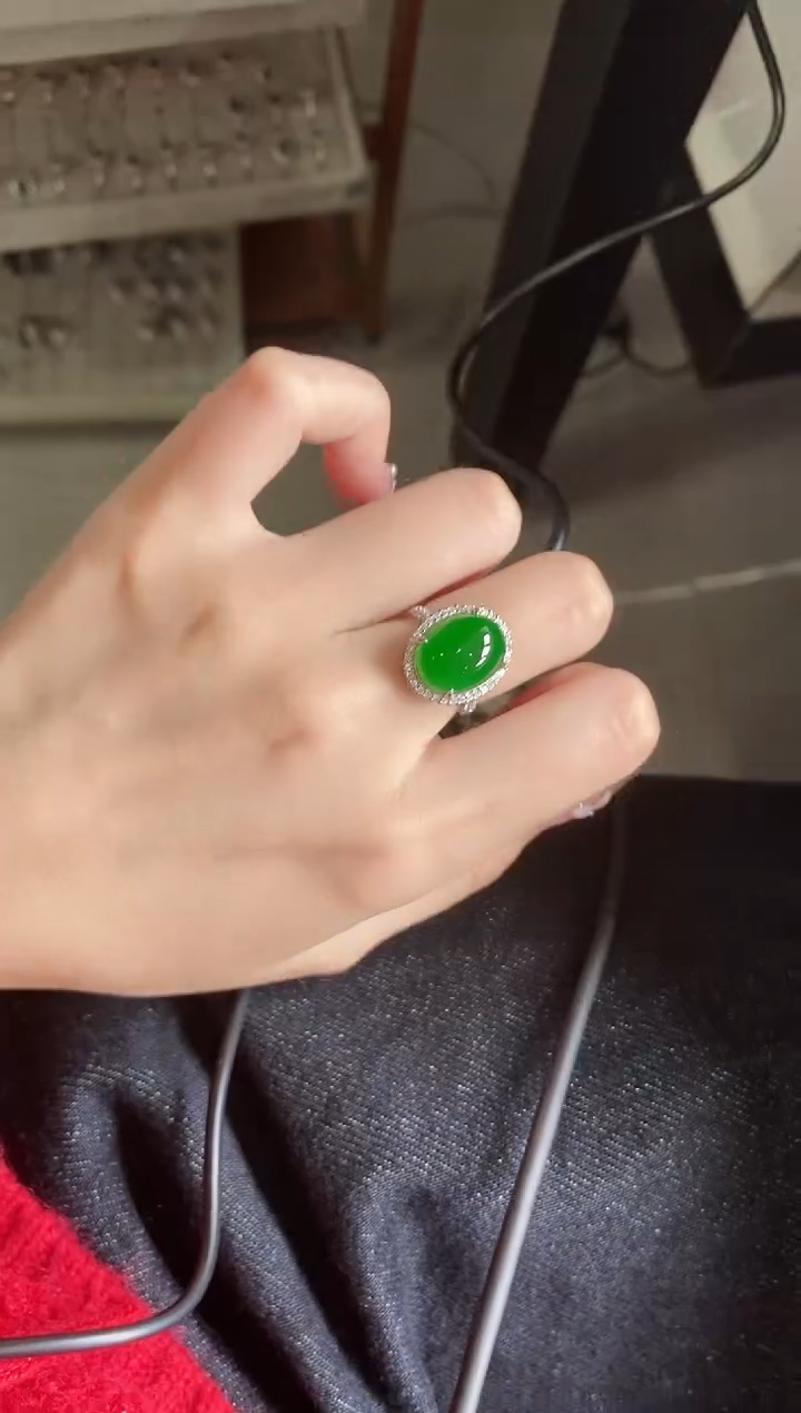 【闪购商品】翡翠戒指银S925镶嵌51151