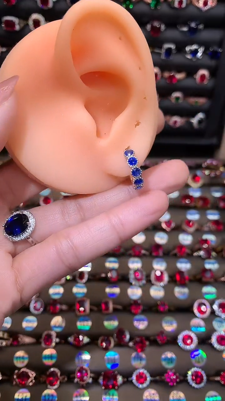 【闪购商品】蓝宝石耳饰银S925镶嵌1