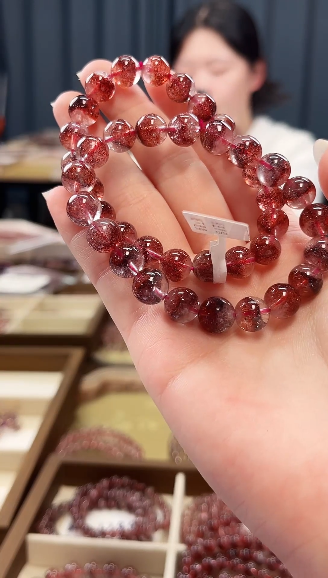 未镶嵌手串水晶金草莓超七单圈手串9mm【多样性发一】