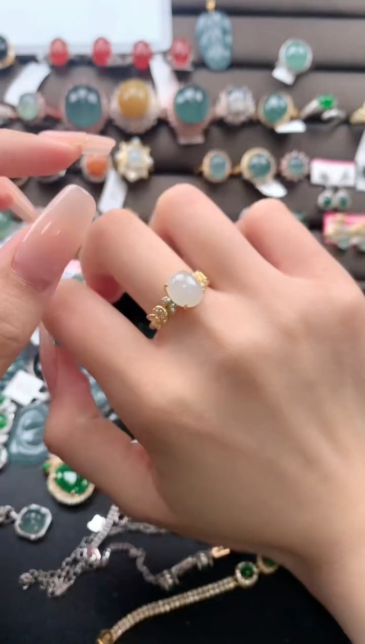 【闪购商品】翡翠戒指银S925镶嵌3123123