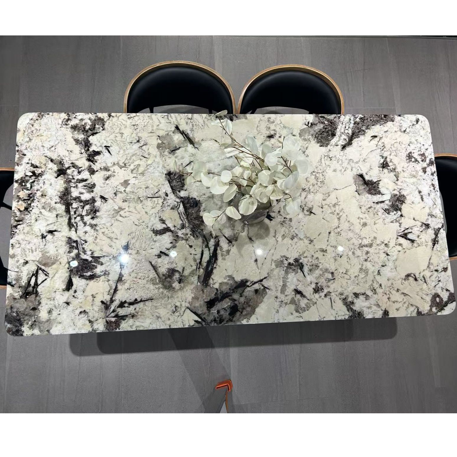 天然奢石雪山飞狐奢石餐桌意式极简家用高档大理石方形轻奢吃饭桌