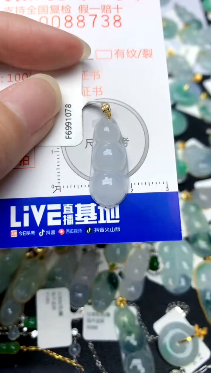 颈饰18K金镶嵌翡翠天然A货翡翠