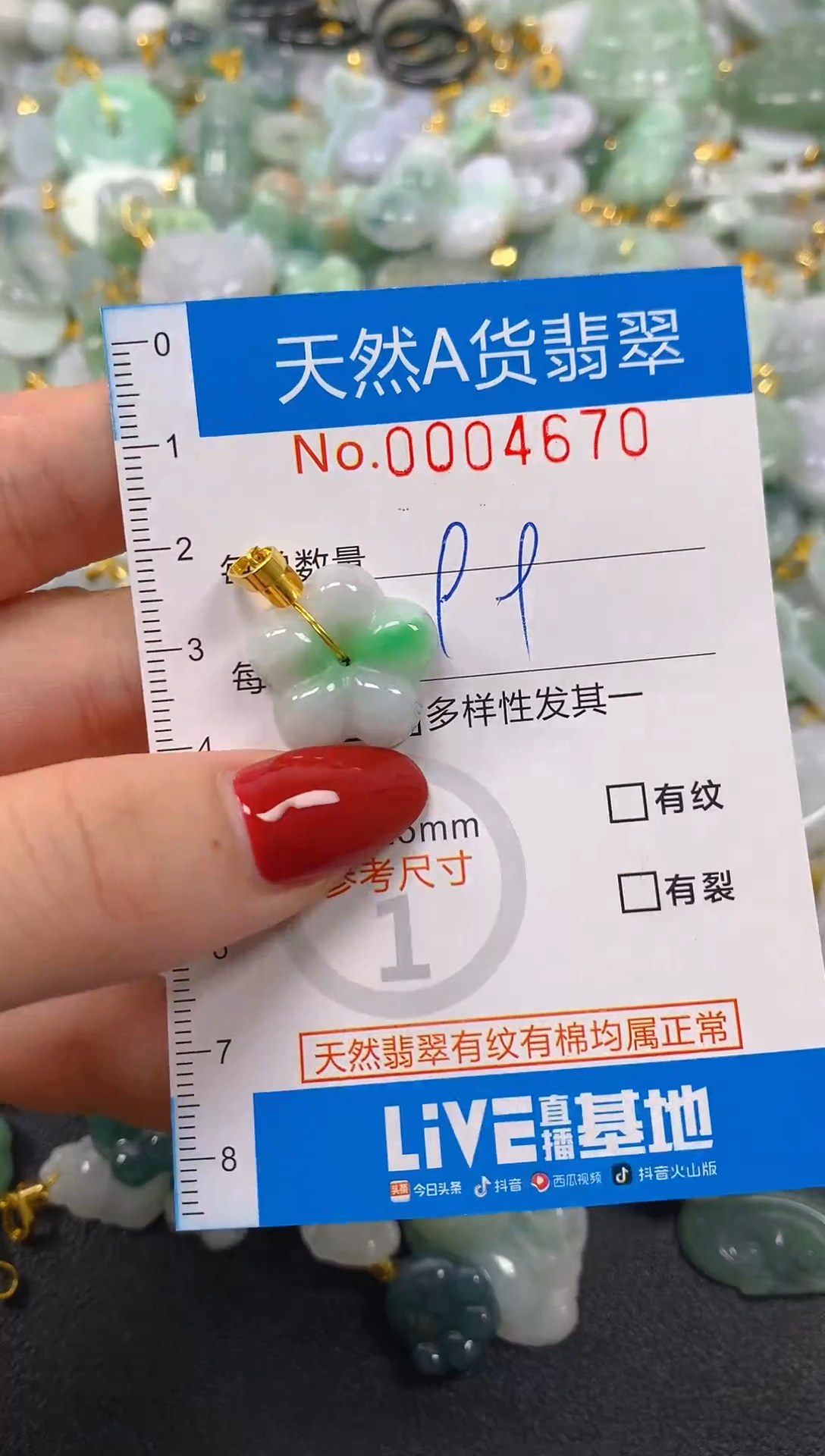 颈饰未镶嵌翡翠净货挂件-4670