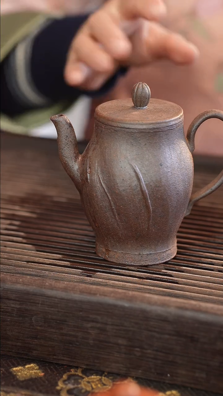 茶壶紫砂原矿手工制作【滴子裂】200cc