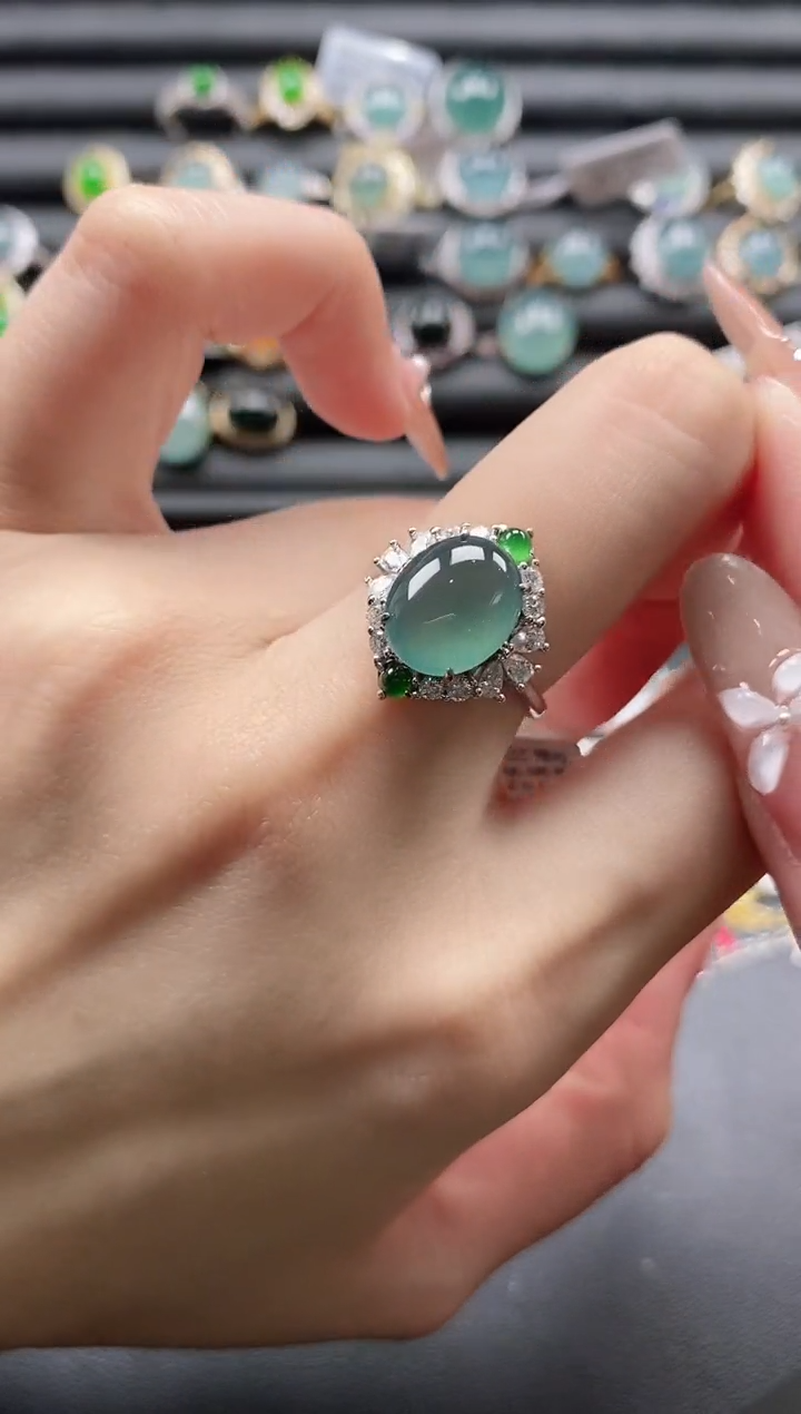 【闪购商品】翡翠戒指银S925镶嵌1111