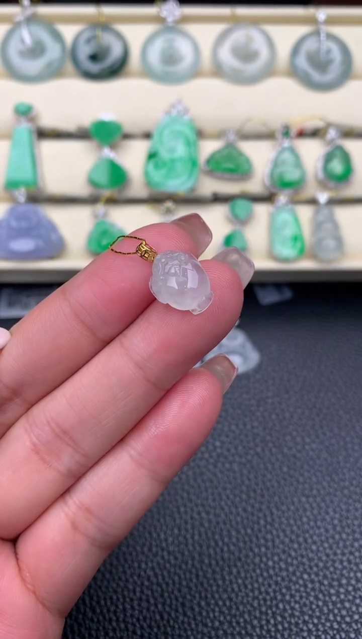 【闪购商品】翡翠颈饰18K金镶嵌D330