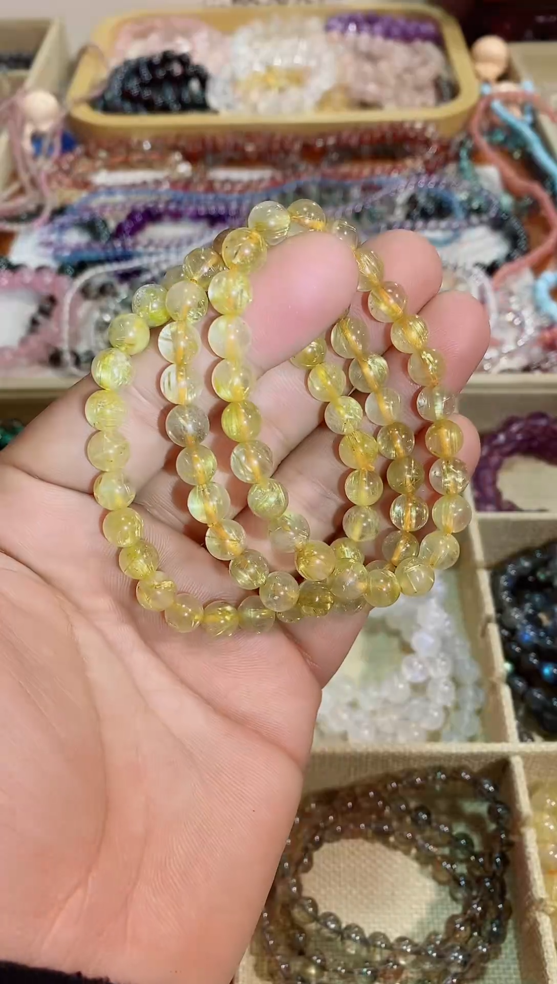 【闪购商品】发晶手链未镶嵌金发晶7m+（多样性发其一)