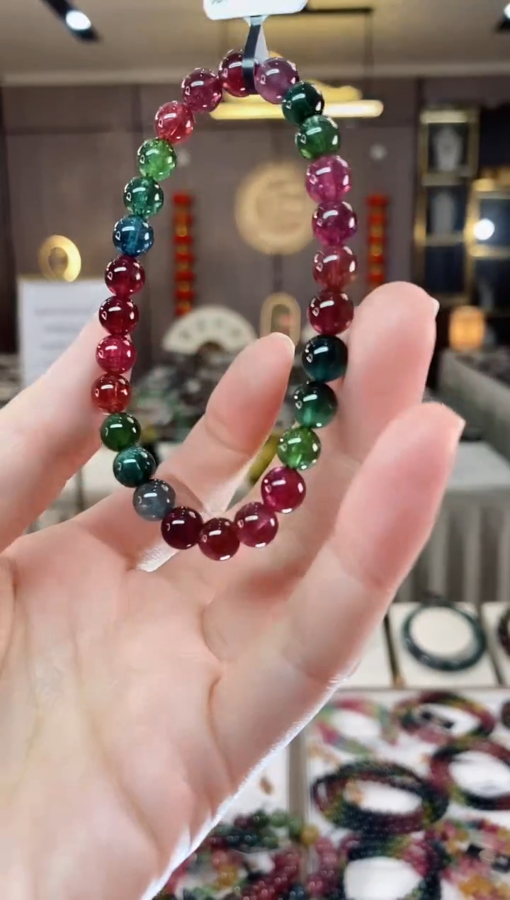 【闪购商品】碧玺单圈手串6mm+未镶嵌一物一证dan
