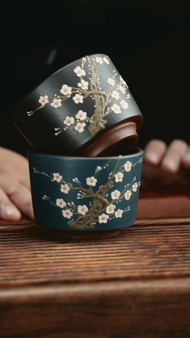 【闪购商品】紫砂茶杯过墙梅花