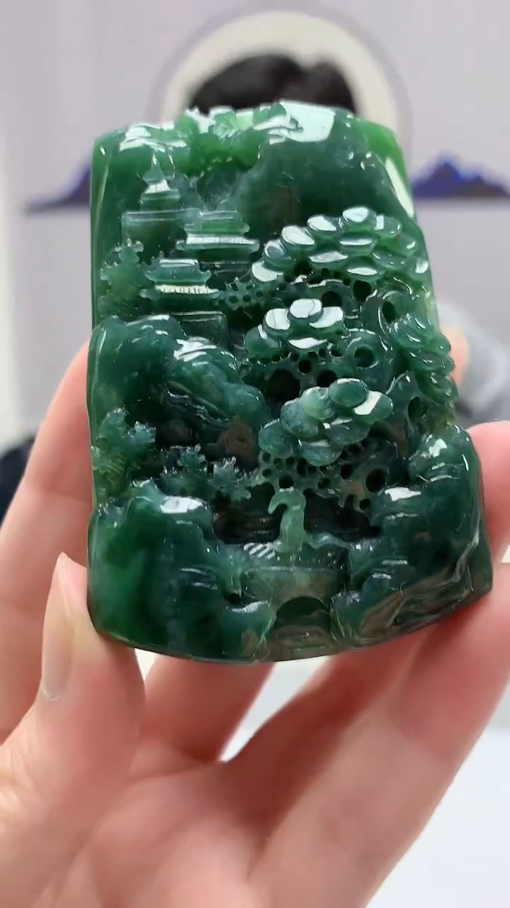 【闪购商品】定制翡翠未镶嵌4917zm-毛货挂件山水61