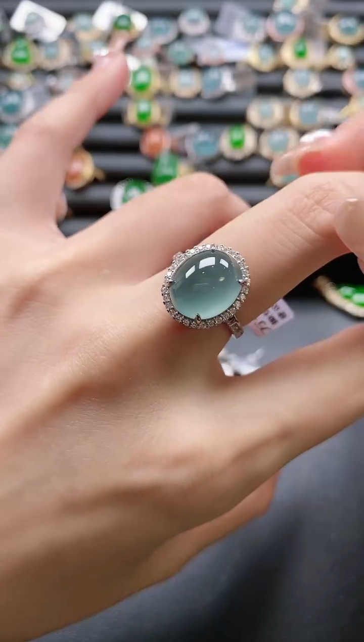 【闪购商品】翡翠戒指银S925镶嵌51511