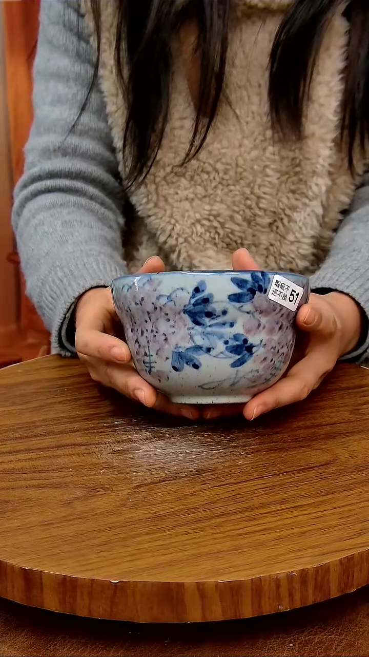 杯子陶景德镇手工手绘釉下彩陶瓷，冰裂釉