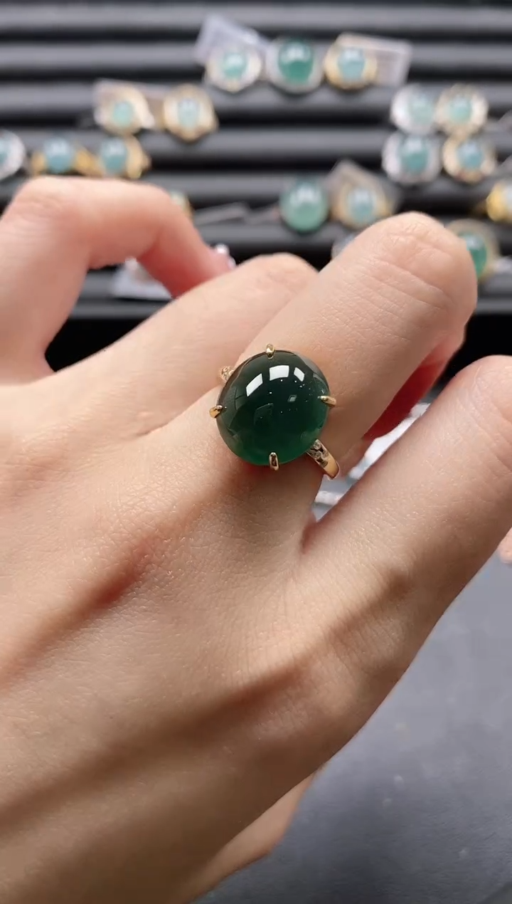 【闪购商品】翡翠戒指银S925镶嵌11111