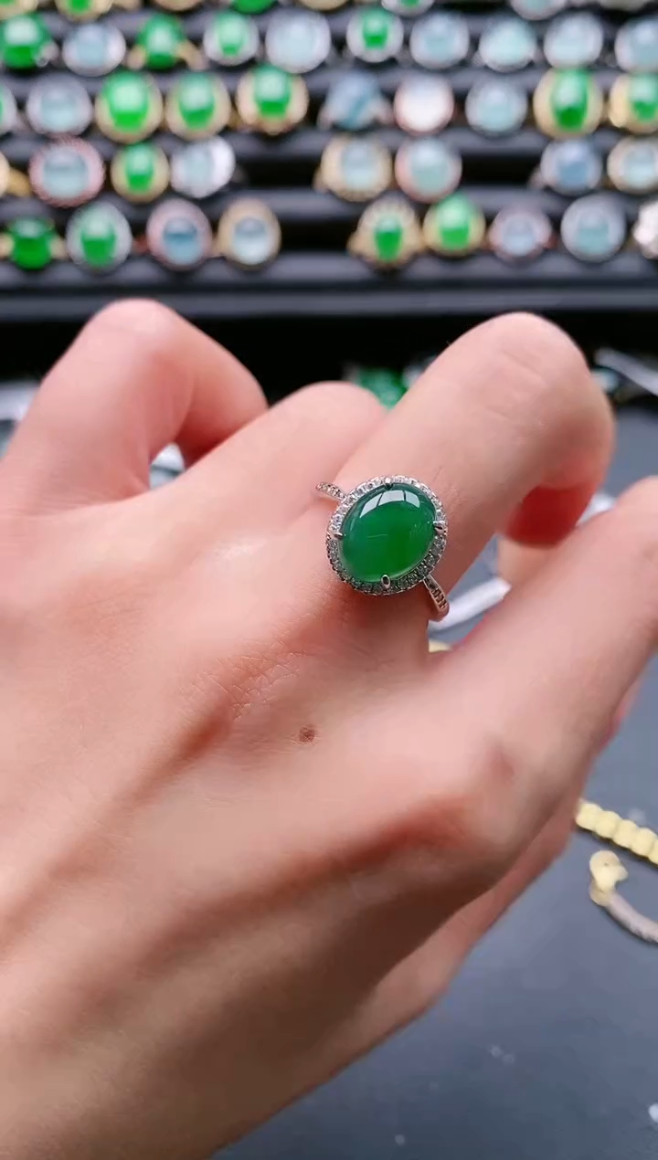 【闪购商品】翡翠戒指银S925镶嵌1111111