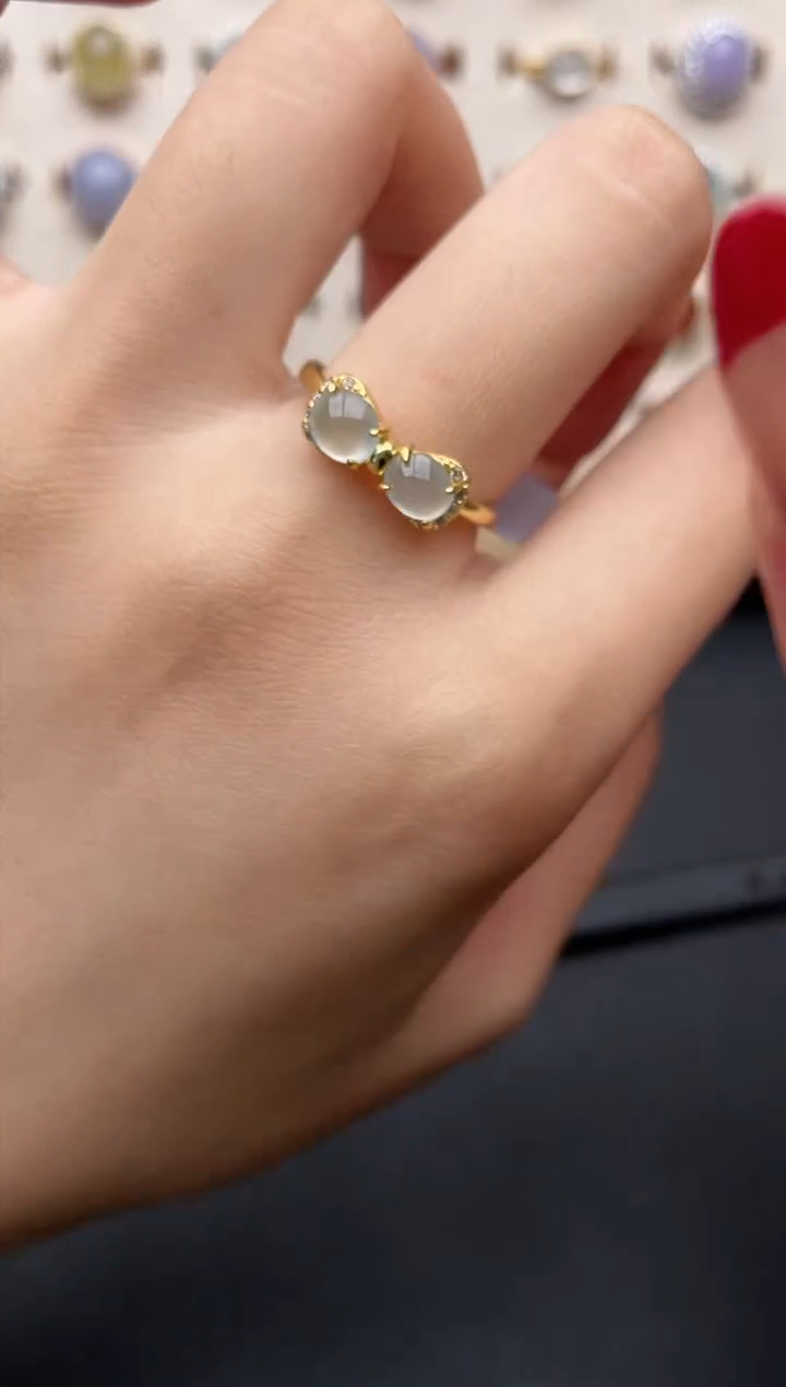 【闪购商品】翡翠戒指银S925镶嵌一物一证一礼盒