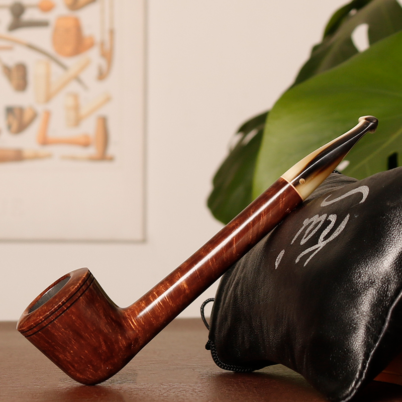 丹麦凯尼尔森 科西嘉老料 珍宝D级 光面长腿直斗 手工石楠木烟斗