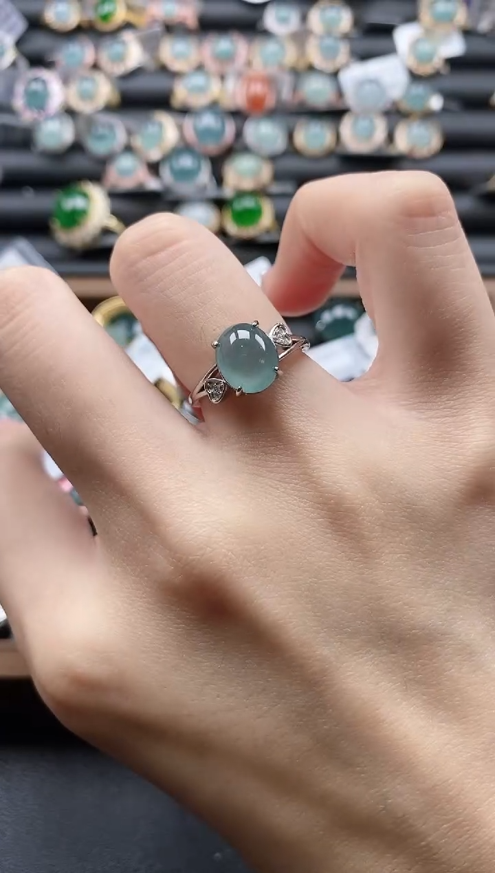 【闪购商品】翡翠戒指银S925镶嵌51151