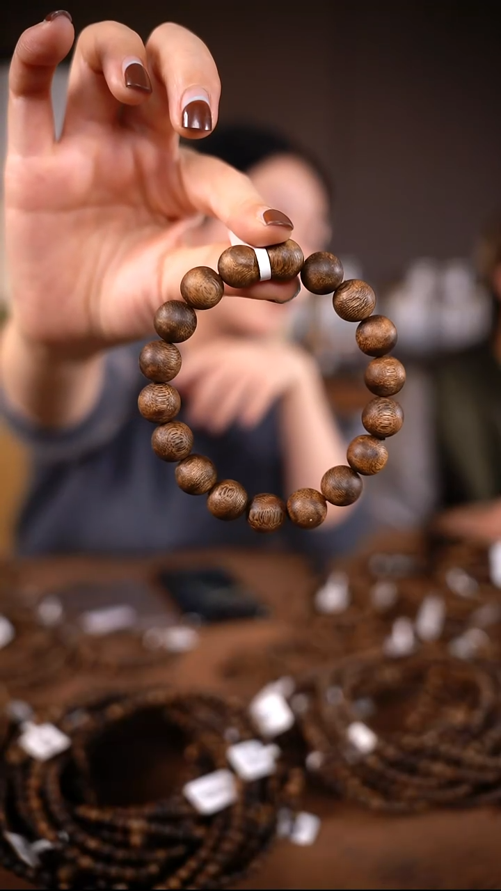 沉香手串【大点位高油】11mm棋楠沉香圆珠单圈手串